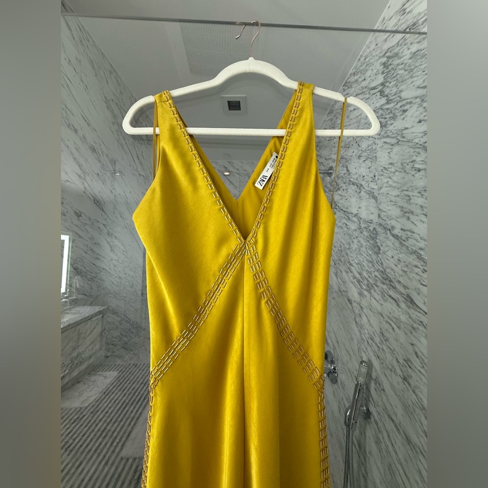 Zara ZW Collection Satin Effect Dress Size S - Picture 6 of 13